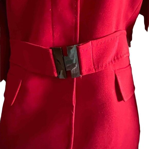 Anne Klein ~ beautiful red blazer ~ attached belt ~ size 14 - Picture 6 of 13
